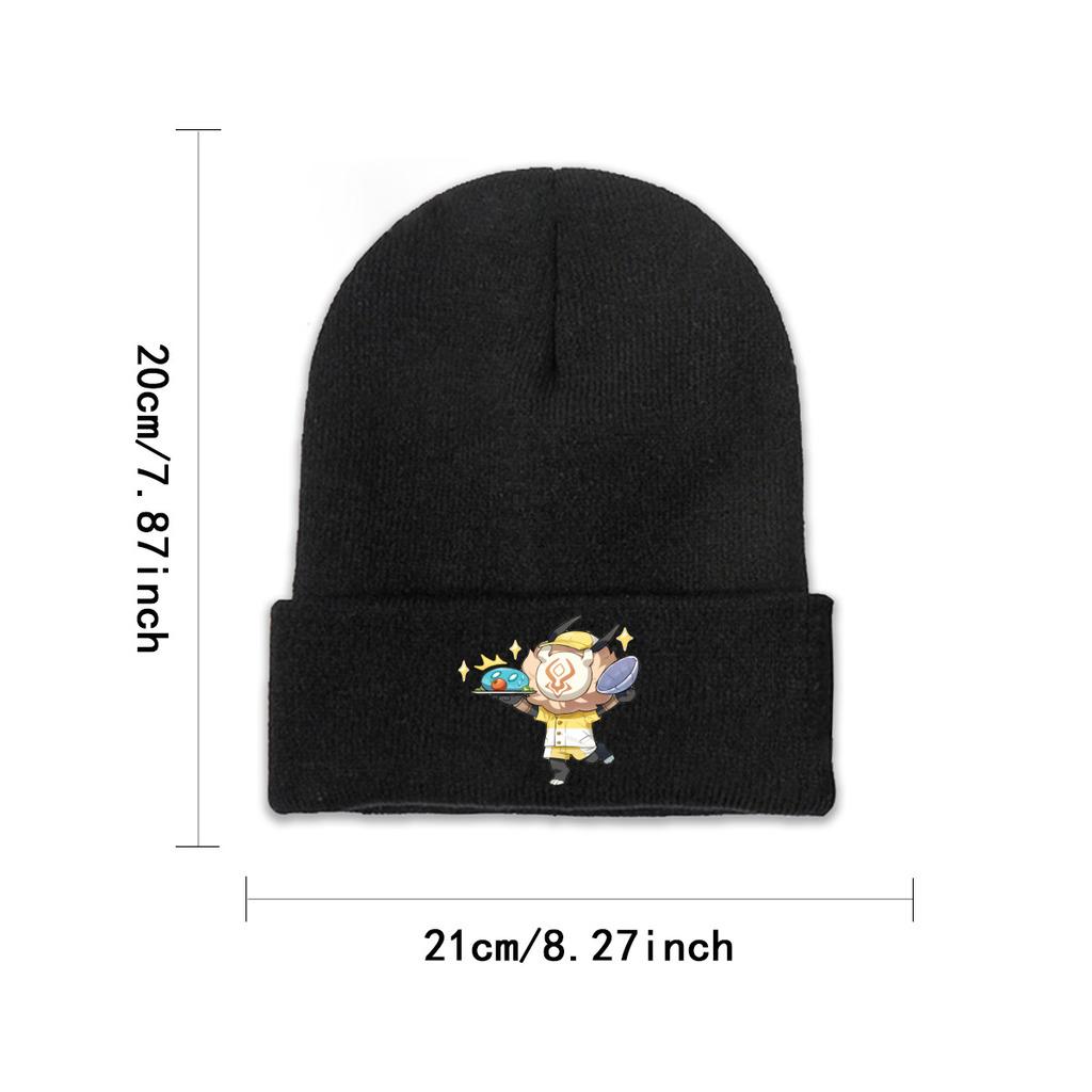 Hilichurl & Hydro Slime Genshin Impact официантка вязаные шапки для женщин шапки унисекс осень-зима шапка аниме игры повседневные кепки