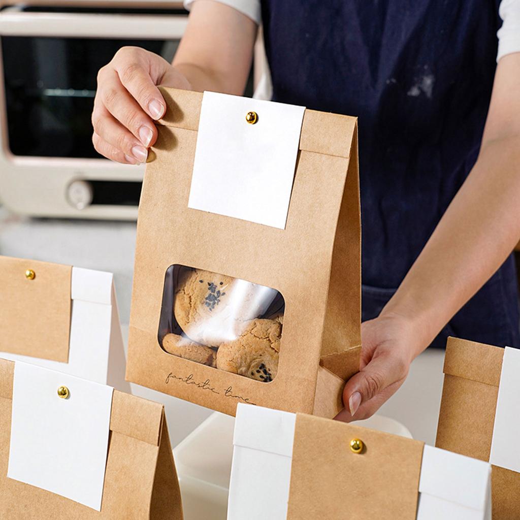 Упаковка из 50 прозрачных пакетов с окошком Практичный пакет для упаковки продуктов Удобный пакет для упаковки печенья и десертов Праздничный атрибут для вечеринки