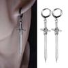 Elegant Silver Swords Earrings Symbolizing Strength Ear Hooks for Stylish Women Unisex Ear Accessories Party Jewelry