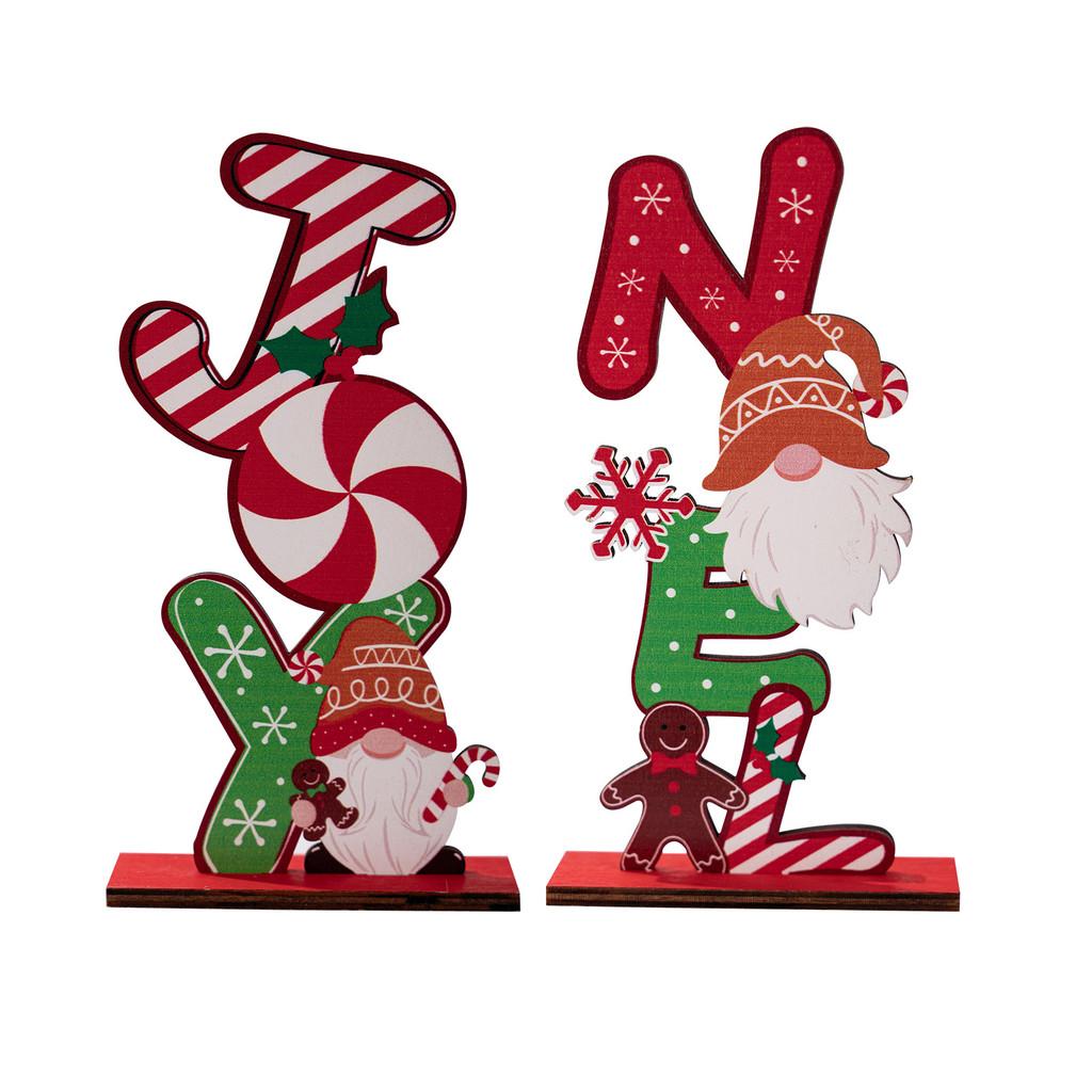 Gingerbread Man Christmas Wooden Decor With Colorful Letters For Holiday Celebration