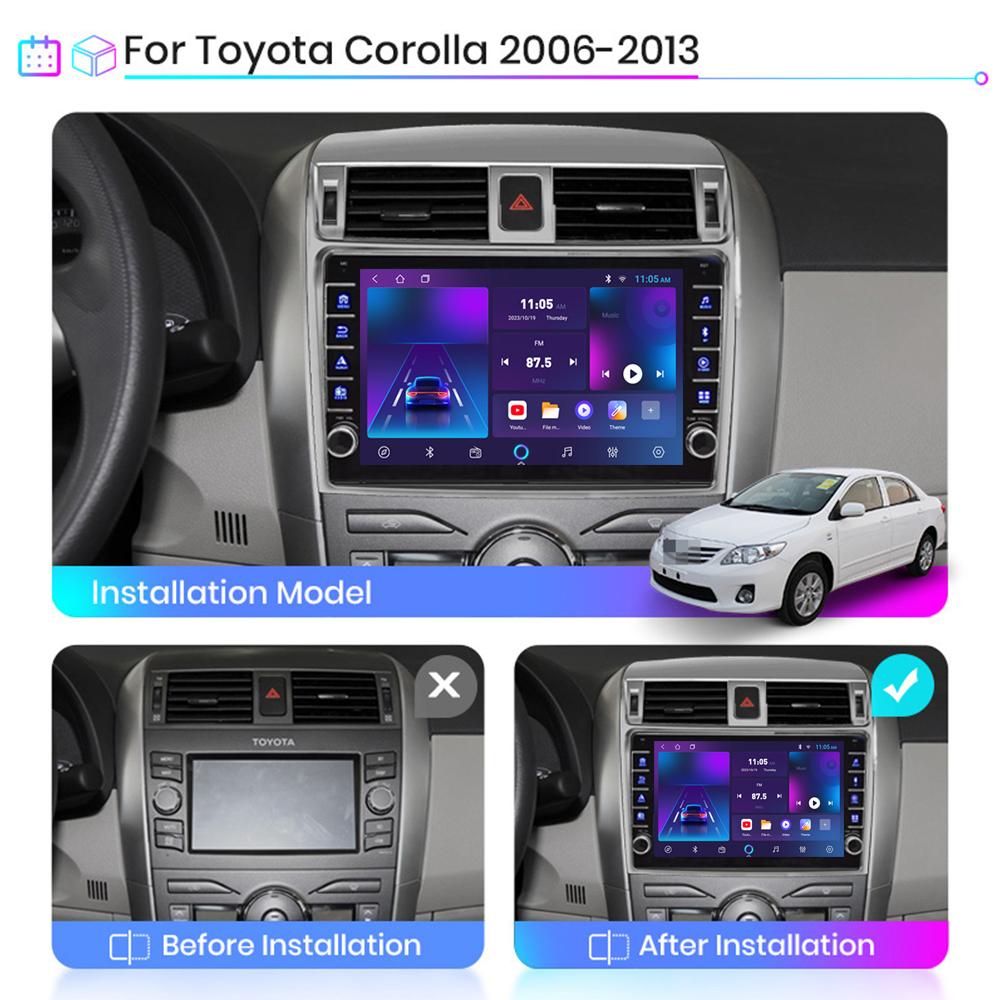 icreative Для Toyota Corolla E140 E150 2006-2013 с кнопочной ручкой Android автомобильный радиоприемник мультимедийный плеер навигация стерео GPS 2 Din 1 + 16 ГБ