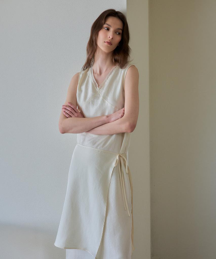 The Ello Soft Wrap Dress (Cream)