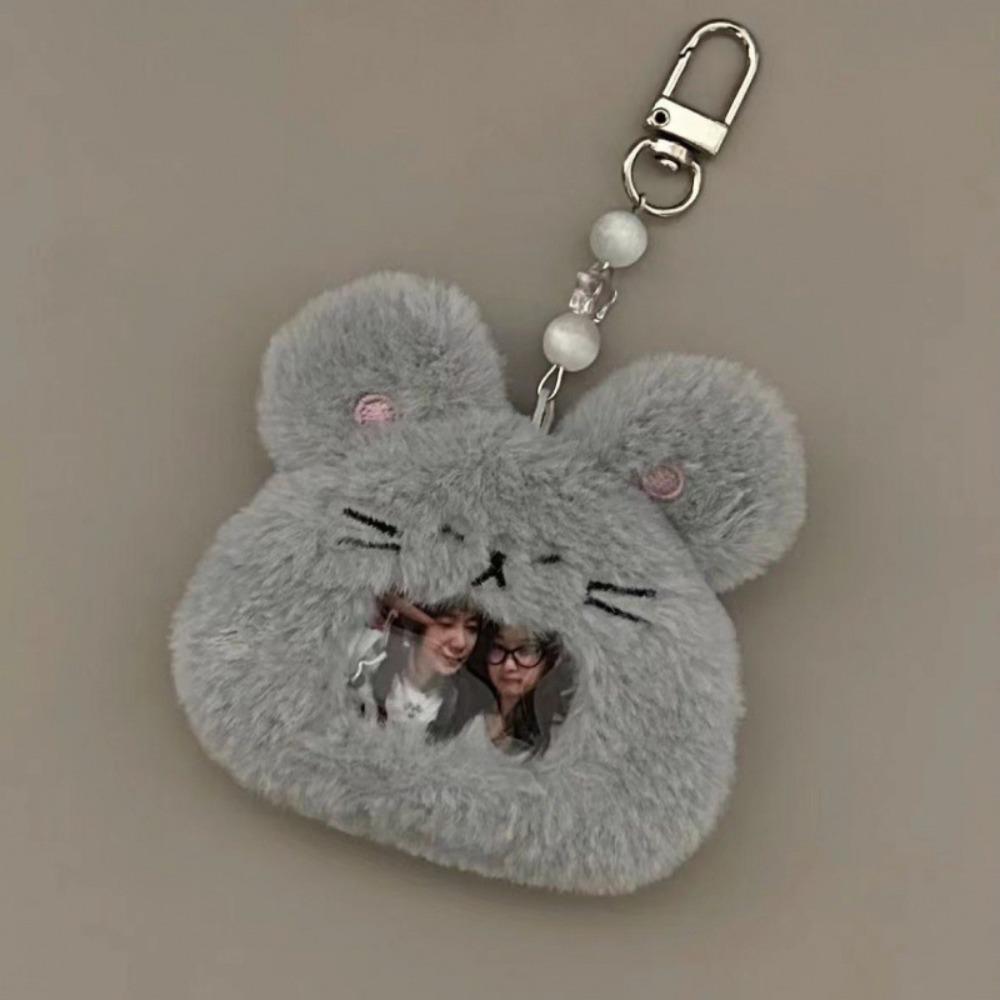 Милый плюшевый чехол для фотокарточки, милый чехол для автобусной двери, модная сумка-брелок, подарок на день рождения