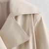 Kaslead New Women clothes Western Style Fashion Simple and Versatile Short Belt Long sleeve Trench coat Jacket
