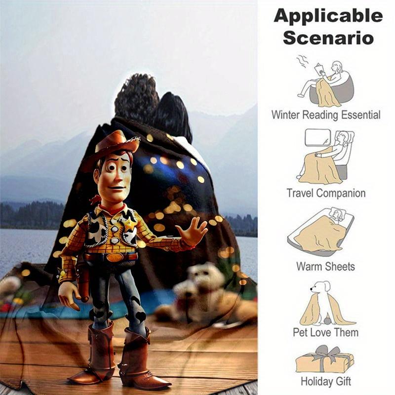 1pc, Cartoon Cowboy Blanket, Seasonal Universal, Home Decoration, Throw Blanket, Soft Flannel Throw Blanket, Versatile & Cozy for Bedroom, L