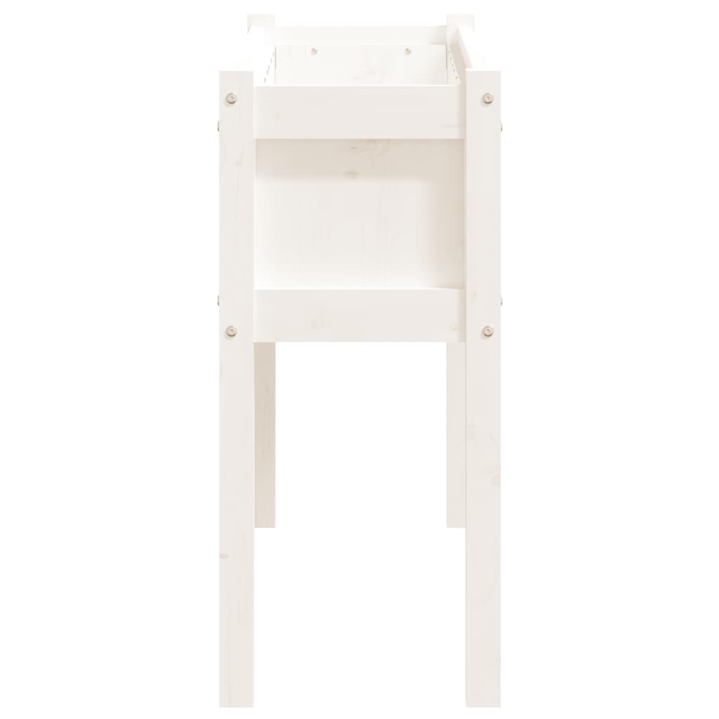 White Plant Pot with Legs 110 x 31 x 70 cm Solid Pine Wood