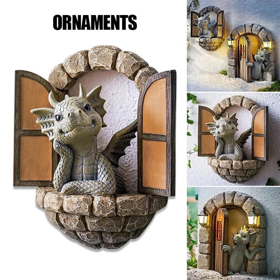 Cute Mini Dinosaur Model Resin Decoration Household Pendant Outdoor Garden Crafts Decoration Gift Toys Household Decor Supplies