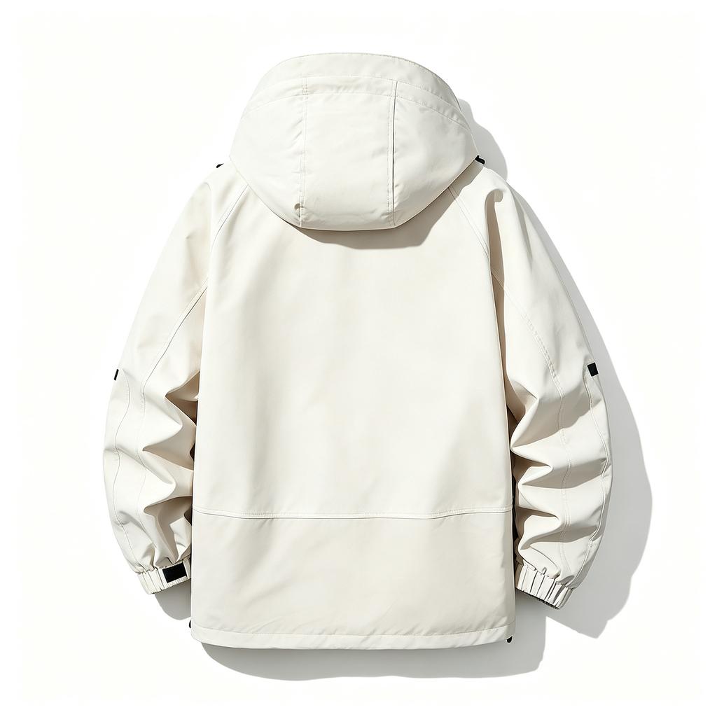 Men's Outdoor Jacket Spring Lightweight Windproof Paneled Design for Hiking and Travel