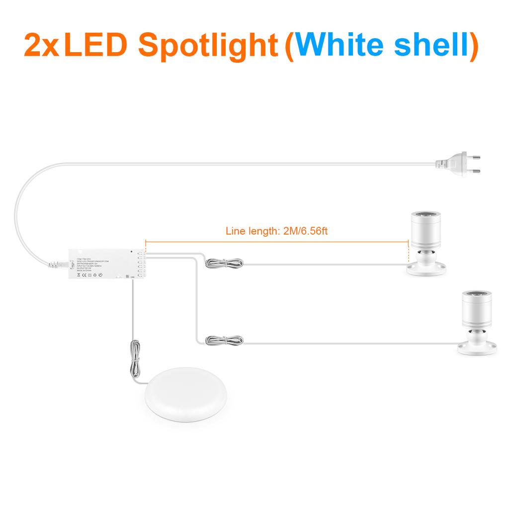 Коллекционный витринный шкаф Подполочные светодиодные точечные светильники с сенсорным диммируемым выключателем для вина, ювелирных изделий, игрушек, декоративное освещение