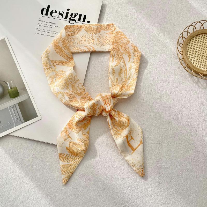 Long Silk Scarf Atmosphere New Thin Narrow Tie Bag Gift Strap Headband Small Tie