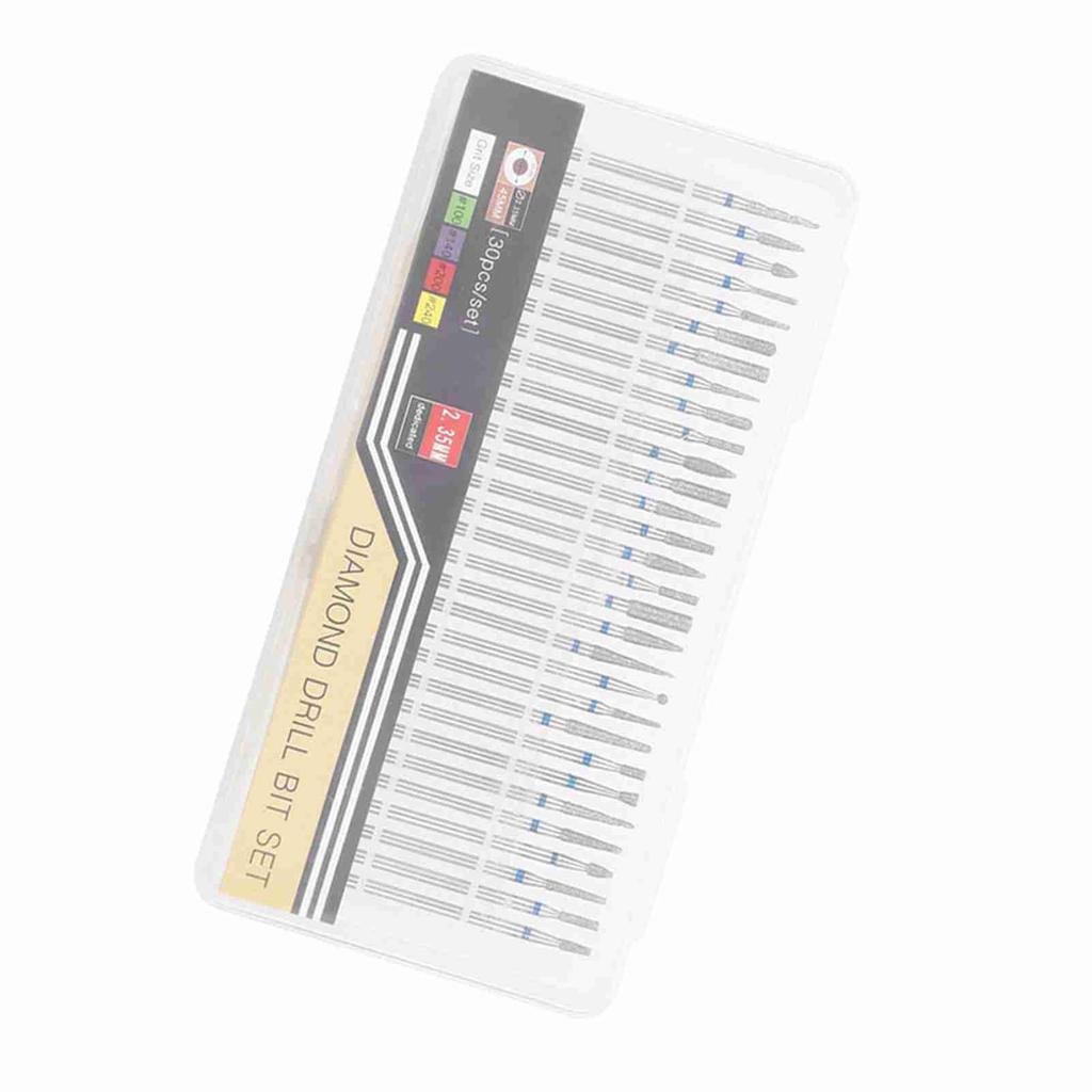 30шт. набор алмазных шлифовальных головок для маникюрного дизайна, набор для полировки, аксессуары для маникюрного аппарата B