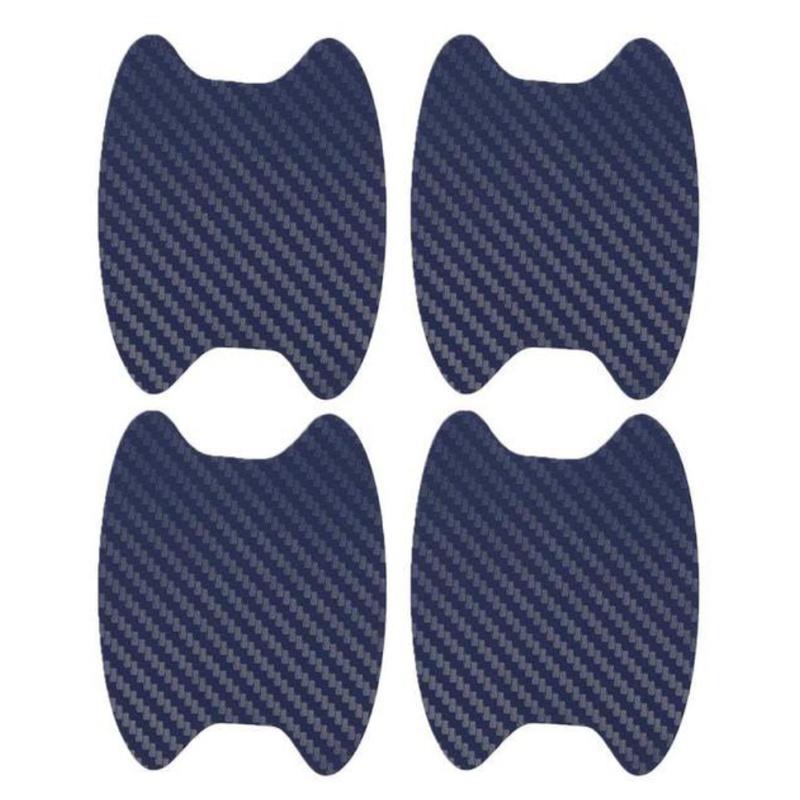 4 шт. сплошной цвет универсальный углеродное волокно автомобильная дверная ручка защитная наклейка устойчивая к царапинам