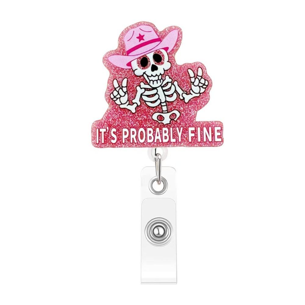 Retractable Badge Scroll Pull-tab Fastener ID Clip Funny Goose Nurse Badge Reel Nursing Student