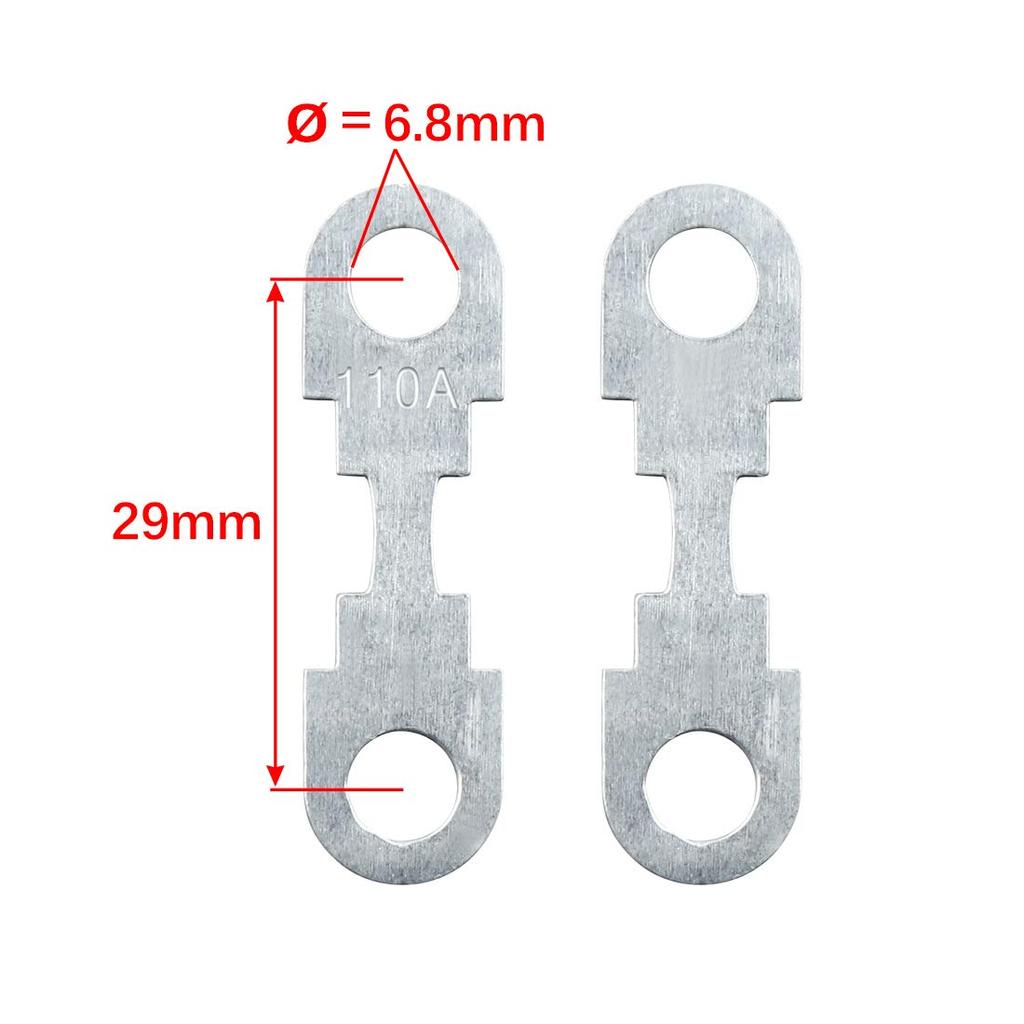 uxcell 110A Плоская предохранительная полоска Металл Серебристый тон Автомобиль Авто DC 32V Универсальный 4 шт.