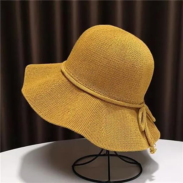 WTEMPO Women Summer Washable Foldable Hats Korean Style Solid Color Sun Protection Hats Vacation Beach Seaside Versatile Large Brimmed Cool Hats
