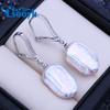 LSOOYH Natural Freshwater White Big Baroque Pearl Earrings For Women Fashion Cultured Pearls Dangle Earrings