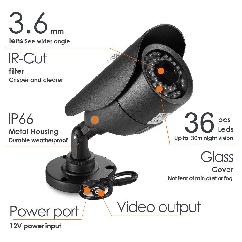 Водонепроницаемая камера ночного видения 1080Р 2.0МР 3,6 мм 1/3CMOS