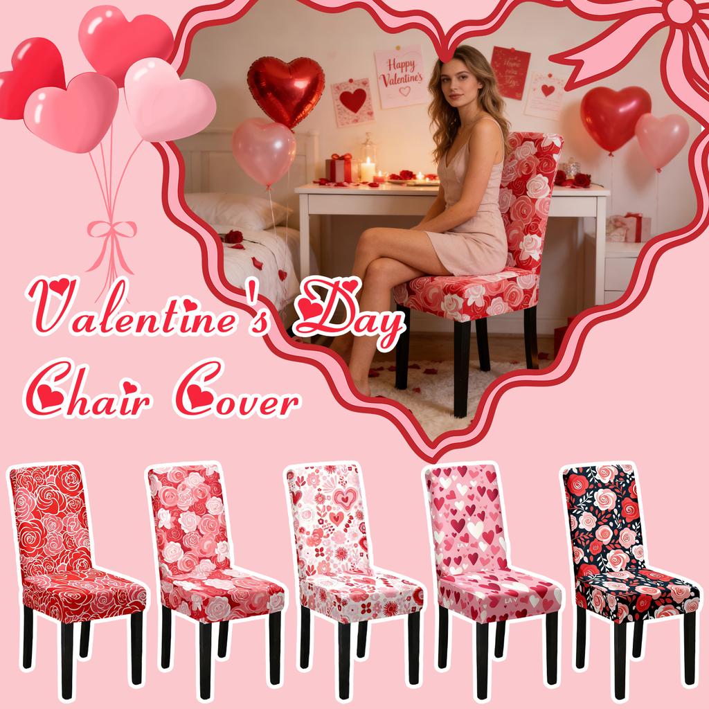 Valentine's Day Chair Covers, Elastic -shaped Polka Dot Chair Covers, Suitable For Kitchens, Hotels, And Banquet Halls.