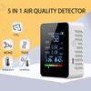 Air Quality Monitor 5 In 1 Indoor CO2 Detector Formaldehyde HCHO TVOC Tester LCD Temperature Humidity Tester Alarm CO2 Meter