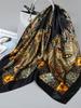 Bohemia Luxury 90cm Square Silk Hijab Scarf Women Neckerchief Female Headband Hair Bands Print Scarves Foulard Wrap Bandana