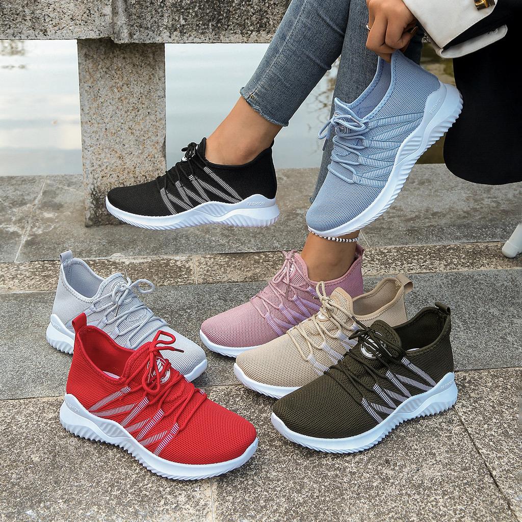 Женские дышащие слипоны на плоской подошве с мягкой подошвой - Легкие кроссовки для любого сезона, подходящие для ходьбы, ежедневной поездки на работу, удобная повседневная обувь