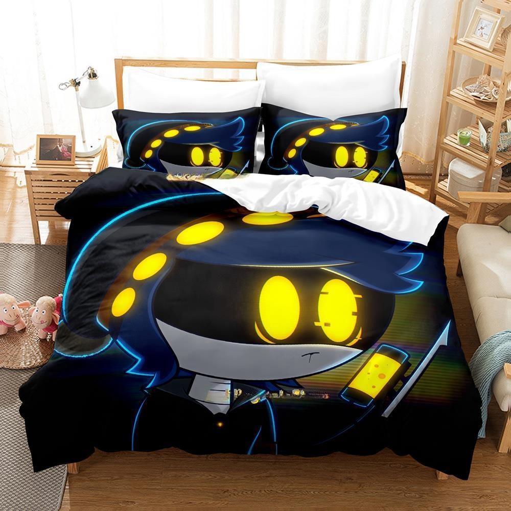 Fashion 3D Printing Anime Murder Drones Bedding Set Cartoon Three-piece Set Adult Kid Bedroom Duvet Cover Sets Home Textiles