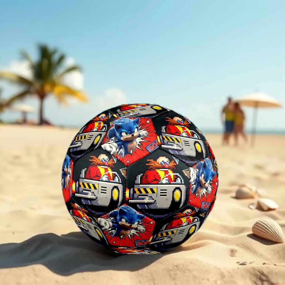 1pc Sonic the Hedgehog Soccer Ball Size 5 Indoor Soccer Ball Fashion Colorful Backyard Game - Great For Sports Fans Gift HE41