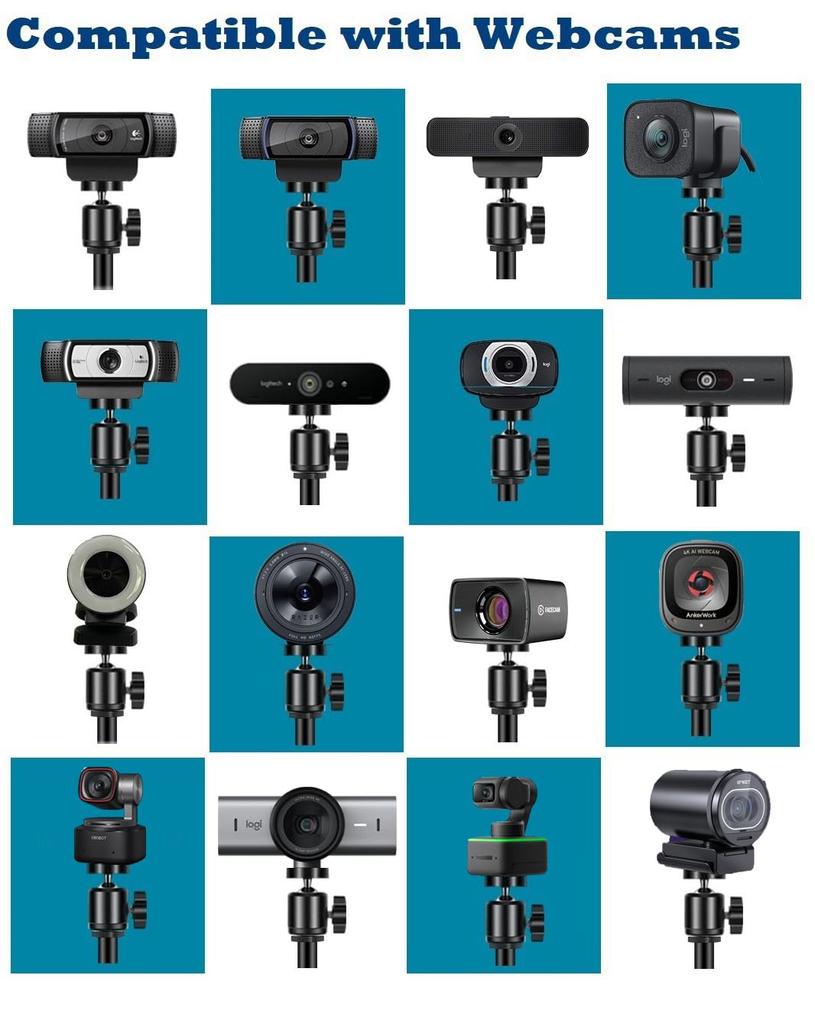 AceTaken MX Brio Webcam Stand, Desktop Boom Arm Holder for Logitech MX Brio 4K, Brio 4K, Brio 500 Webcams (Black)