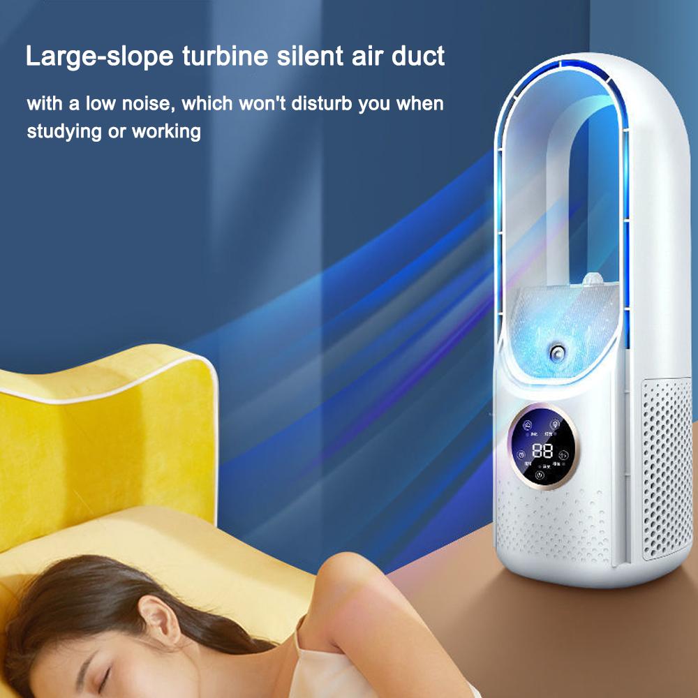 Безлопастной вентилятор с USB-подключением Портативный вентилятор для кондиционера с 6-ступенчатой ​​регулировкой скорости и распылителем времени