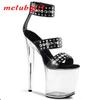 Женские босоножки Fairy High Heel Stilette Crystal Transparent Dance Shoes Каблук 20 см Платформа 10 см YKC