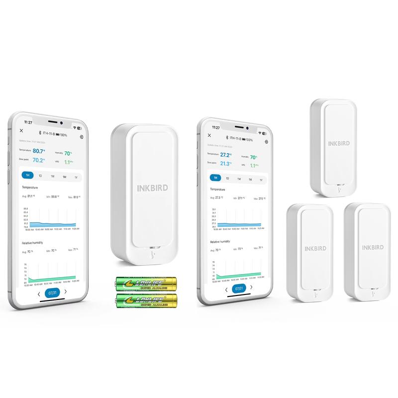 Inkbird ith-11-b wireless thermo-hygrometer app remote control IP65 Waterproof Bluetooth 5.0 temperature and humidity monitor
