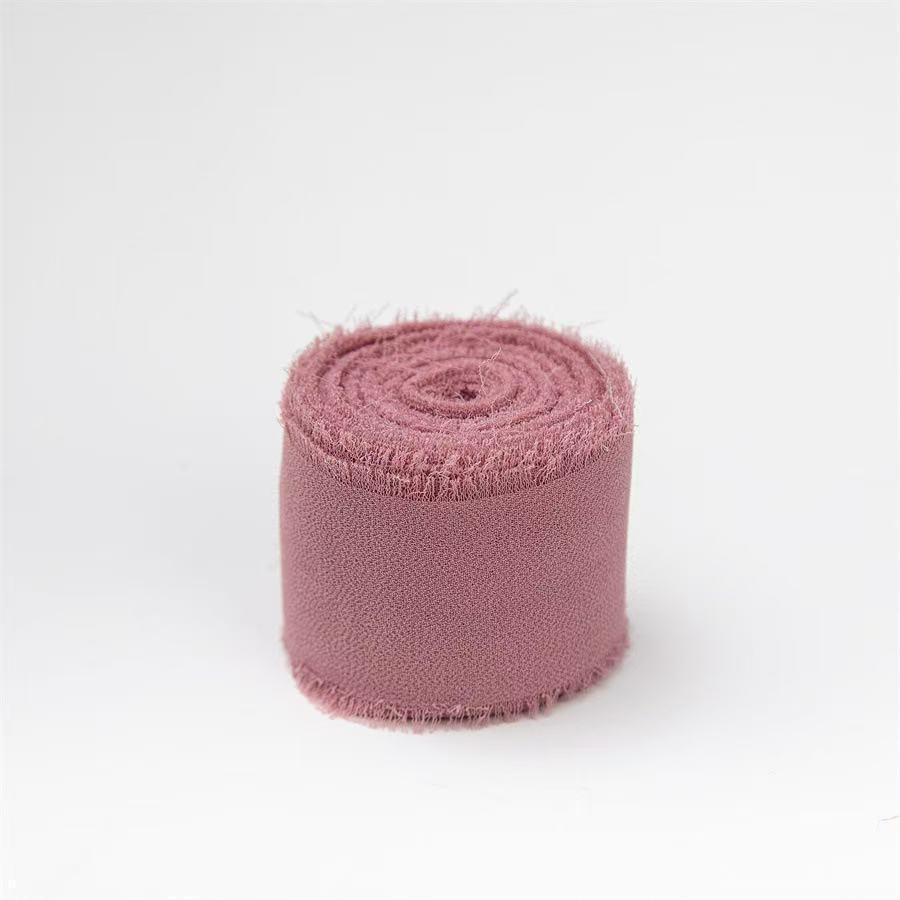 Chiffon Ribbon Bow with Frayed Edges for Weddings and Floral Arrangements
