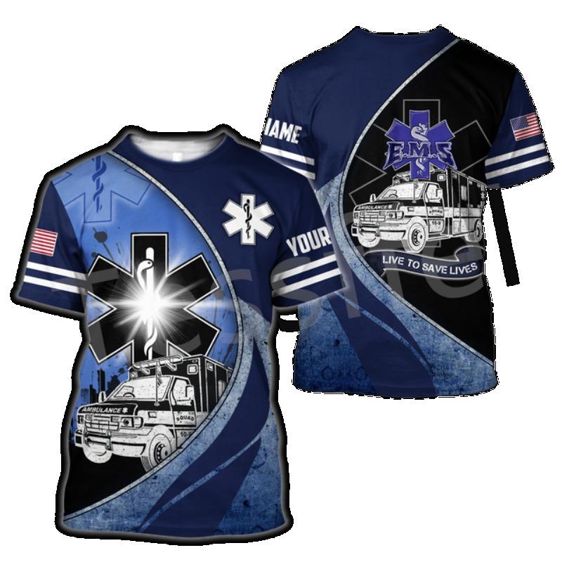 Tessffel Emergency Medical Service Technician EMT EMS Paramedic Hero Новые модные унисекс повседневные футболки с коротким рукавом с 3D-принтом s-3
