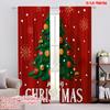 2pcs,2D Plane Printing Curtains Digital Printed Tree and Christmas Ball Versatile Durable Polyester (without Rod) Outdoor