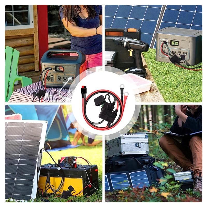 Двойной держатель предохранителей типа ATC, положительный/отрицательный, провод 10AWG с кольцевыми клеммами и разъемами 45 А для транспортных средств длиной 2 фута/60 см