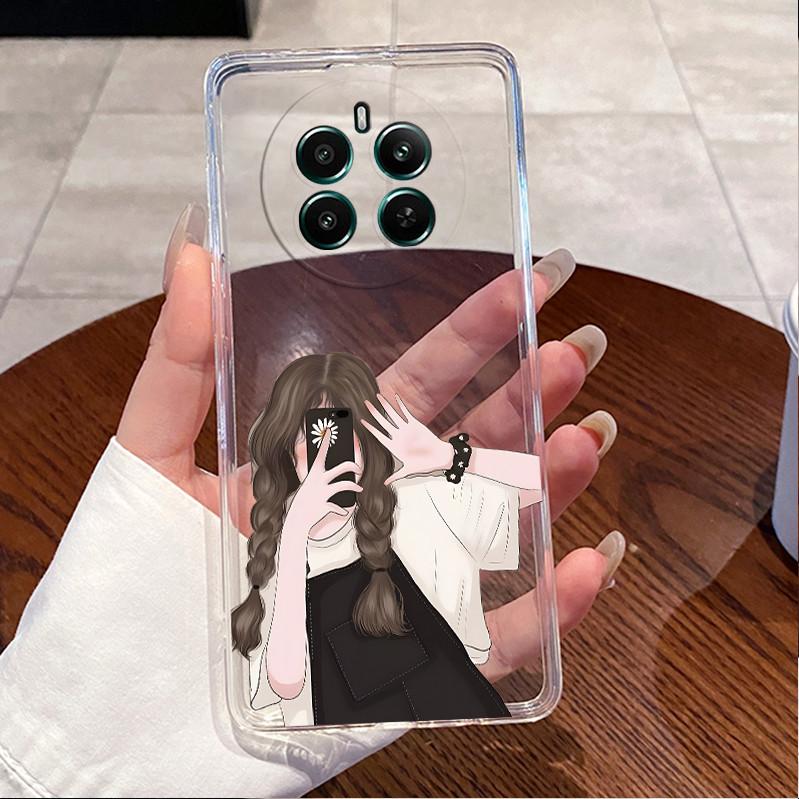 For Realme 12 4G Case RMX3871 Luxury Cute Love Rabbit Cartoon Funny Clear TPU Soft Silicone Back Cover For Realme12 4G Cases