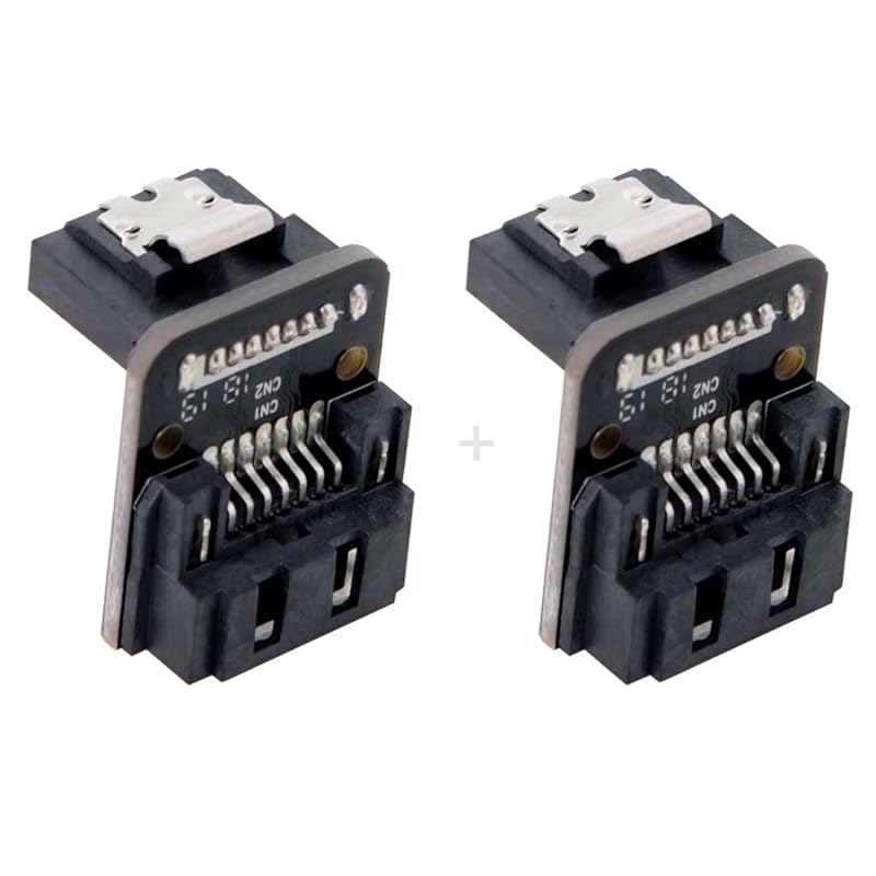 chenyang SATA 22Pin Male to Female 90 Degree UP Angled Gender Changer Connector Adapter for 2.5/3.5" Hard Disk Drive