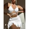European and American Bikini Sexy Three-Piece Suit Women's Beach Swimsuit Fashion Lace-up Swimsuit