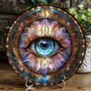 2d Flat 20*20cm, Vintage Wooden Eye Sign Wall Art Multipurpose In Decorative Plaque for Home, Kitchen, Garden, Bedroom, Bar, Bathroom