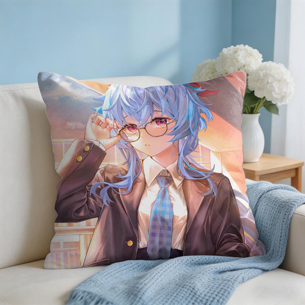 Ganyu Genshin Impact Cushion Cover Square Pillow Bedroom Sofa Leisure Comfort Living Room Home Decoration X