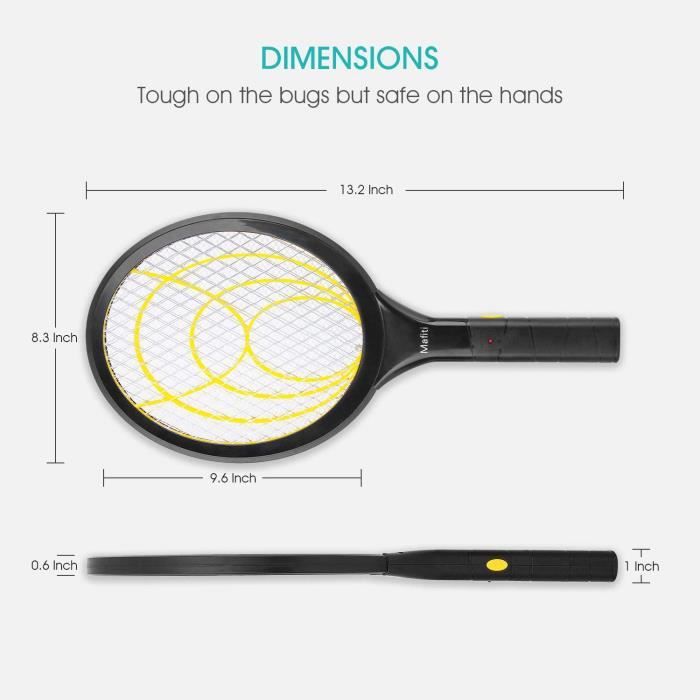 Mafiti Raquette Anti-moustiques électrique Permet de se débarrasser des Moustiques, Mouches et Autres ctes Volants, Couche de Pr119