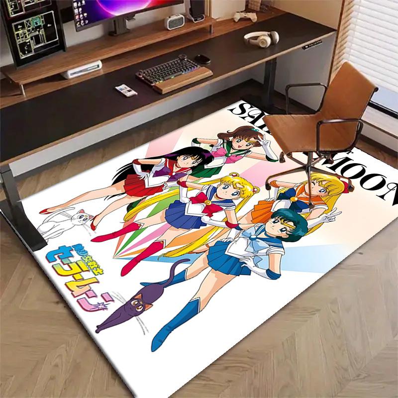 Sailor Moon Printed Area Rug Carpet for Bedroom Living Room Home Decor Rugs Mat Non Slip Mat Rug for Bedside