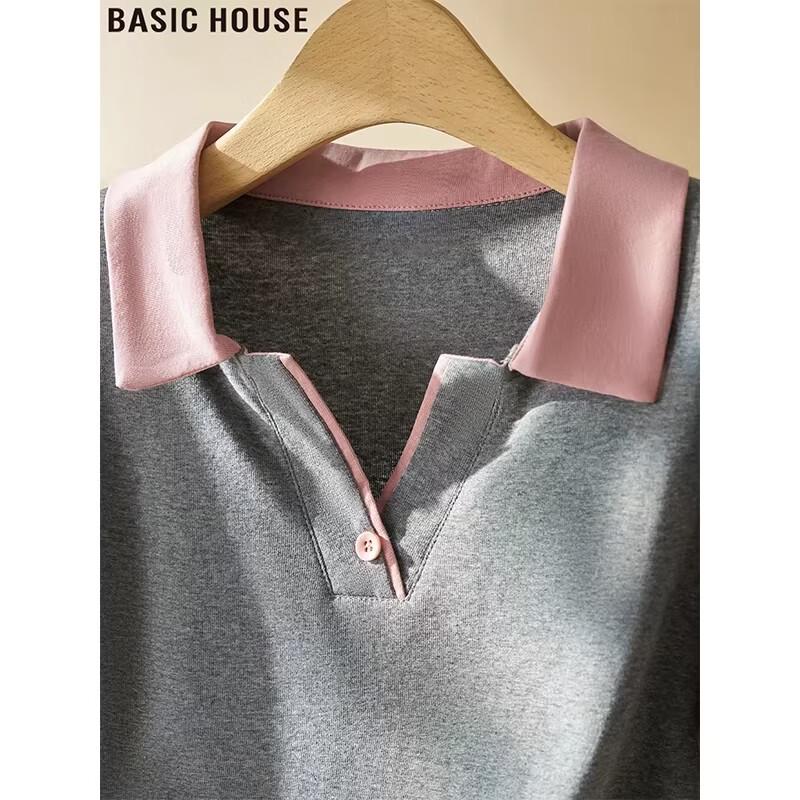 Женская поло-футболка Basic House с цветными блоками и пэчворком