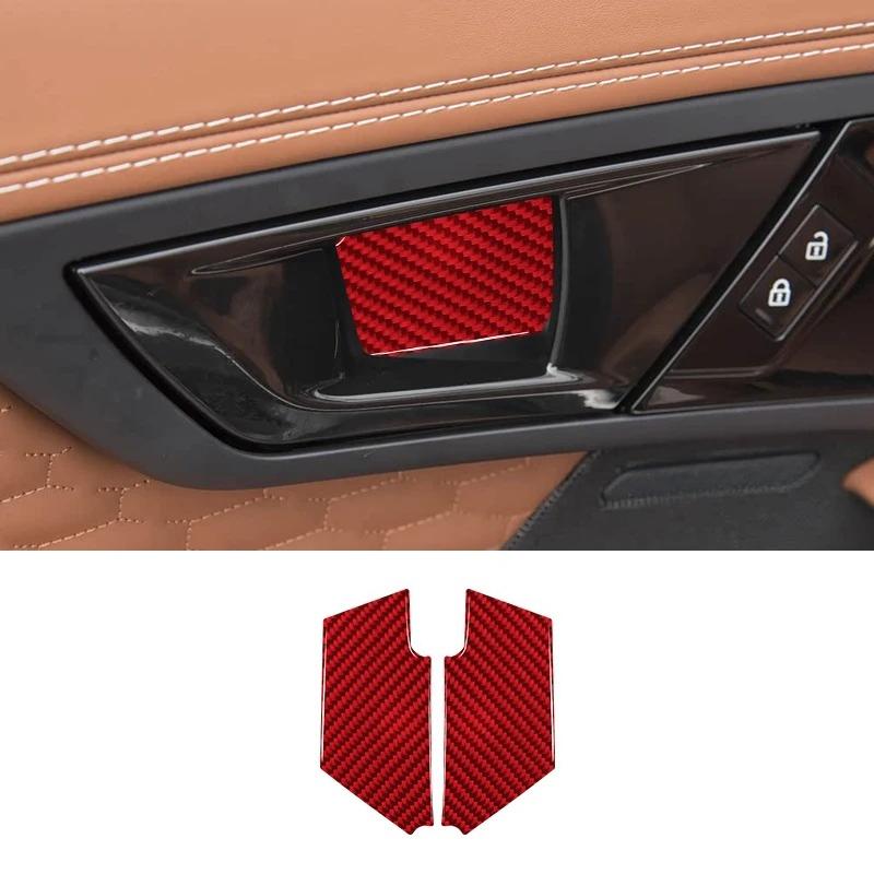 2PCS Real Carbon Fiber Car Inner Door Bowl Decorative Sticker For Jaguar F-Type 2013-2022 Car Interior Accessories