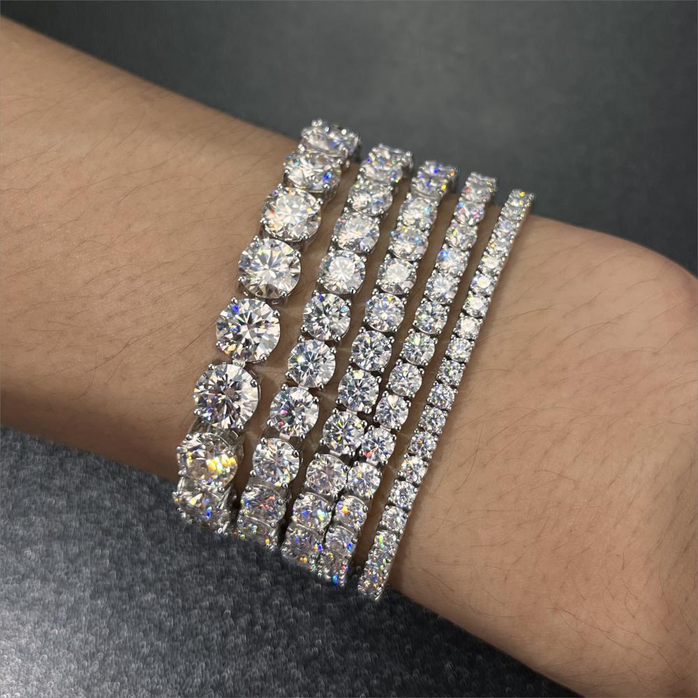 Dropshipping Pass Diamond Tester D Color VVS1 Moissanite Tennis Bracelet 925 Sterling Silver Jewelry Moissanite Fashion Bracelet