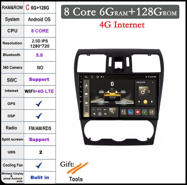 9 дюймов для Subaru Forester 4 SJ XV WRX 2012-2015 DSP Android 14 автомобильный радиоприемник мультимедиа видеоплеер навигация стерео GPS монитор