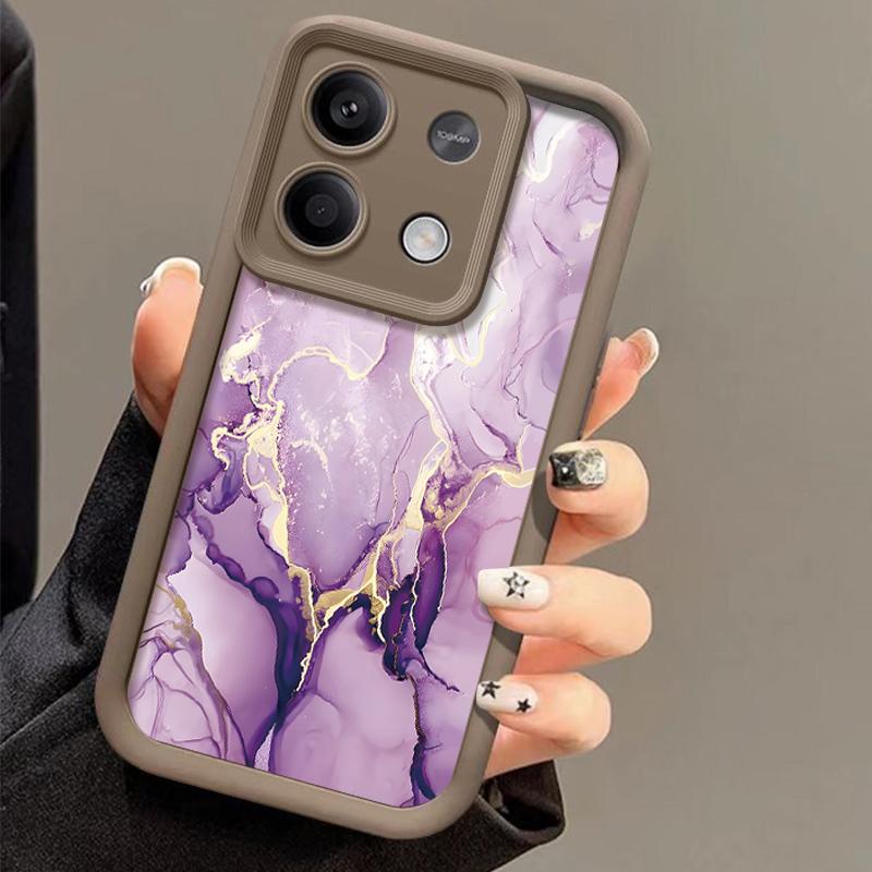 Colorful Marble Shell For Xiaomi 13t Pro Poco X6 X5 Redmi Note 13 12 11 Pro Matte Lens Protection Soft Silicone Case Cover