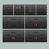 Черная настенная розетка UK 13A с USB Type C 18 Вт для быстрой зарядки, универсальная настенная розетка 220 В, электрический выключатель света