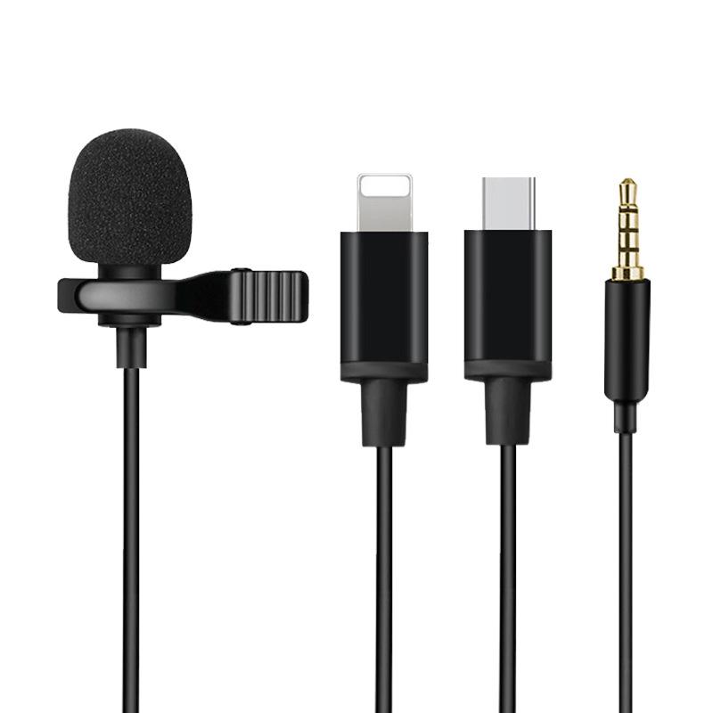 Mobile Phone Mini Microphone, Karaoke Voice-activated Wired Recording Lavalier Microphone