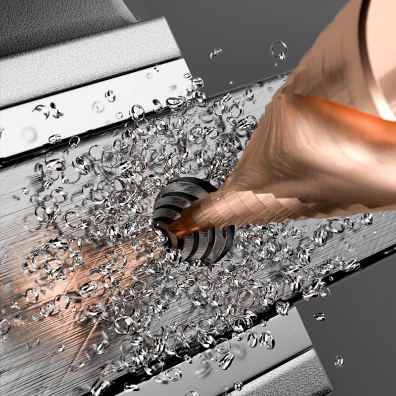HSS CO Cobalt Step Drill Bit Straight Spiral Groove Hex Shank Metal Stainless Steel Hole Saw Cutter Stepped Drilling Power Tools
